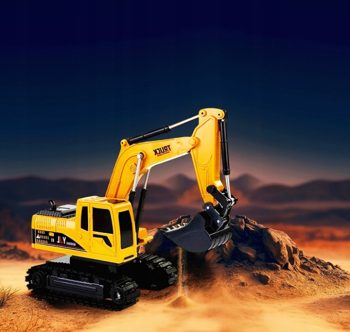 Set utilaje telecomandate excavator basculanta lumini abur, 3 atasamente, acumulator usb, multicolor [8]