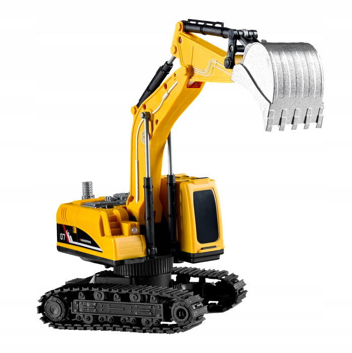 Set utilaje telecomandate excavator basculanta lumini abur, 3 atasamente, acumulator usb, multicolor [13]
