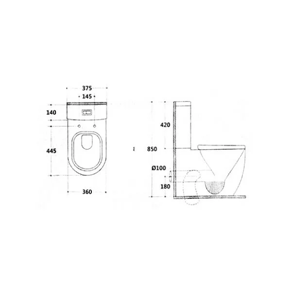 Set vas wc cu capac si rezervor aparent Fluminia Minerva [6]