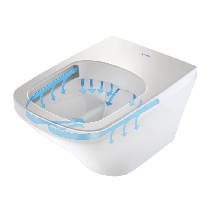 Set vas WC Duravit 45510900A1, DuraStyle, montaj suspendat, tip clatire jet de apa, tip evacuare orizontala, alb [9]