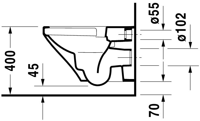 Set vas WC Duravit 45510900A1, DuraStyle, montaj suspendat, tip clatire jet de apa, tip evacuare orizontala, alb [15]