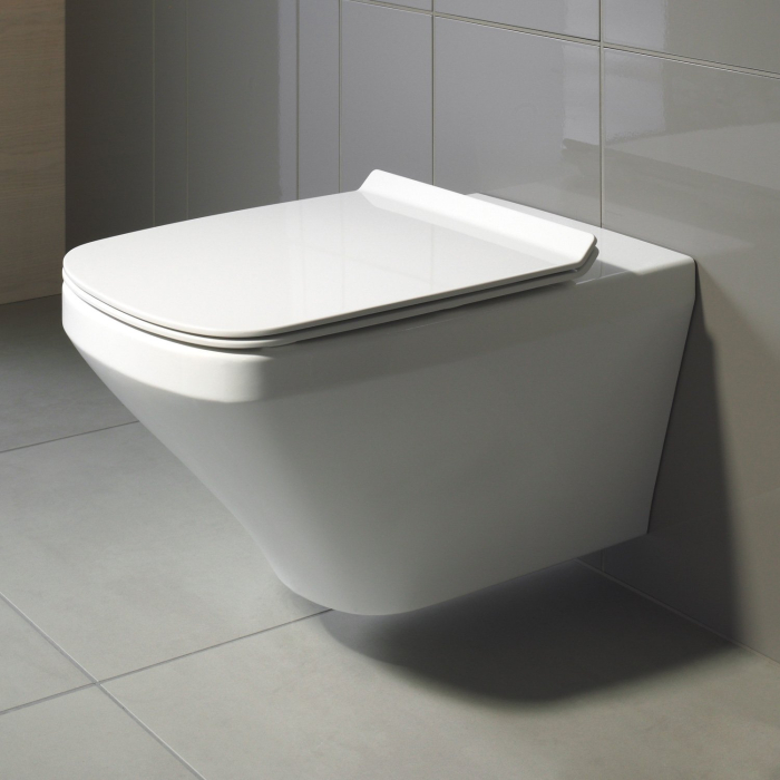 Set vas WC Duravit 45520900A1, DuraStyle, montaj suspendat, tip clatire jet de apa, tip evacuare orizontala, alb [6]