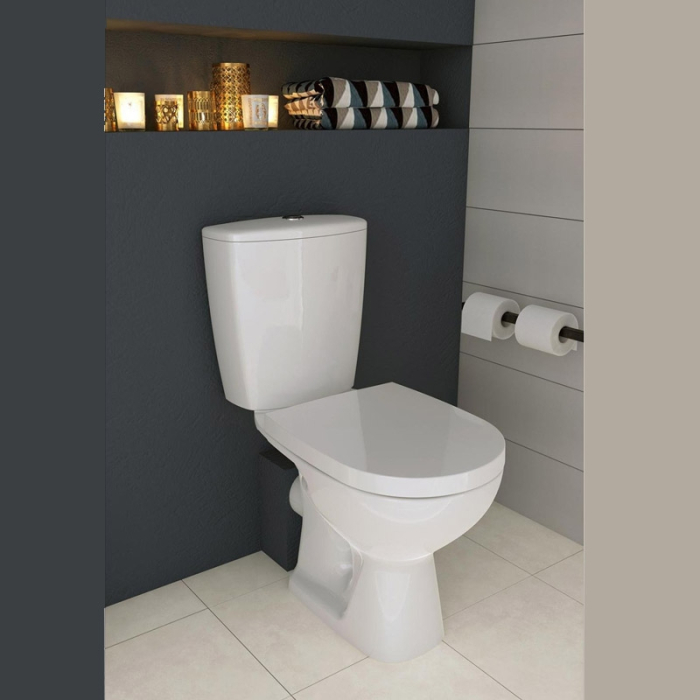 Set vas wc stativ Cersanit, Arteco New, cu Clean On, rezervor si capac Soft Close inclus, [3]