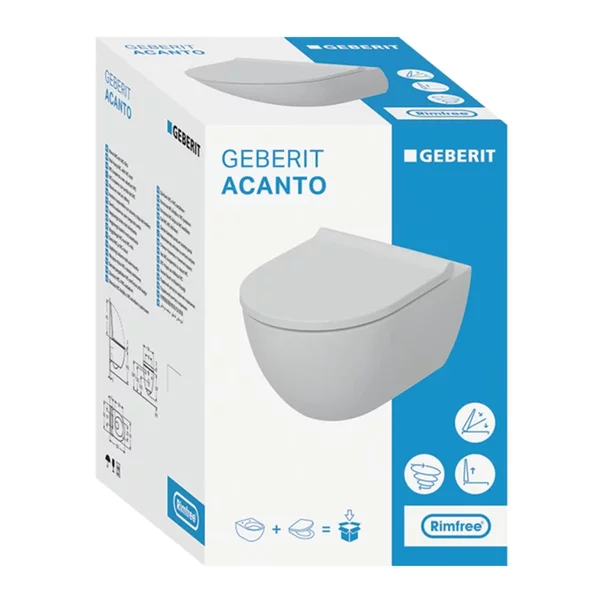 Set vas WC suspendat Geberit Acanto TurboFlush cu capac softclose alb lucios [7]