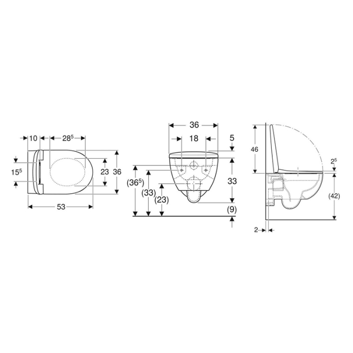 Set vas wc suspendat, Geberit, Selnova, rimless, cu capac soft close și quick release, alb [2]