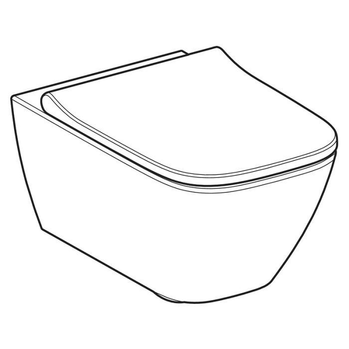 Set vas WC suspendat Geberit, Smyle Square, cu capac quick release, alb [2]