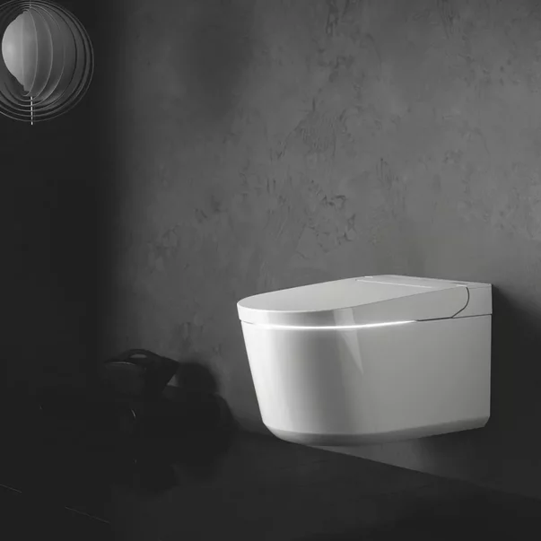 Set vas WC suspendat Grohe Sensia Pro Rimless cu functie bideu electric alb lucios si capac softclose [10]