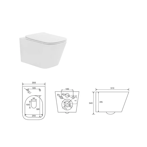 Set vas wc suspendat si capac softclose Fluminia Tornado Flush [4]