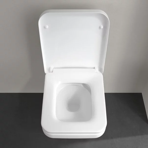 Set vas WC suspendat Villeroy&Boch Arhitectura TwistFlush Rimless alb cu capac softclose [7]