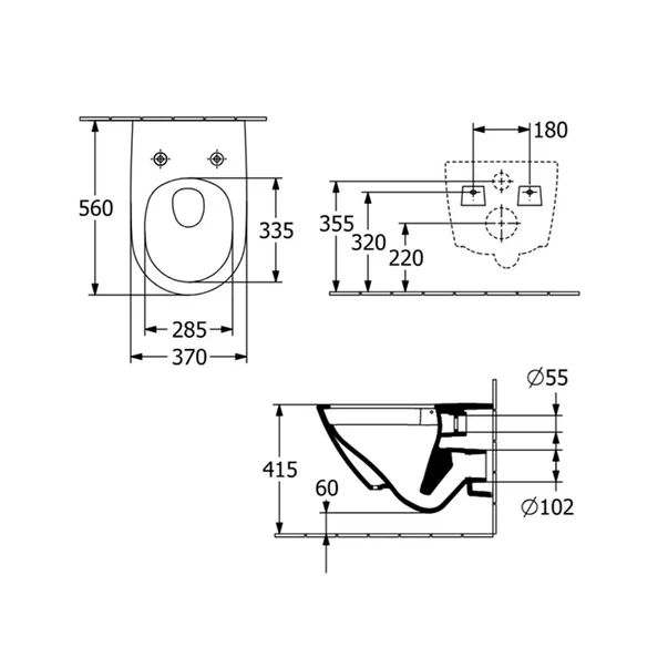Set vas WC suspendat Villeroy&Boch Universo TwistFlush Rimless alb alpin cu capac softclose [11]