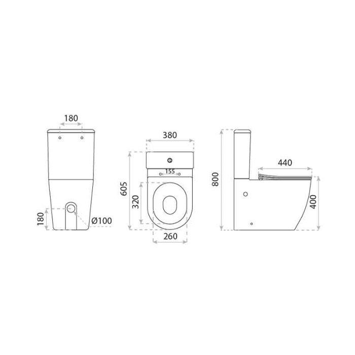 Set WC monobloc Spectrum, Novelda, Rimless Protect, cu capac și rezervor, 38x60.5 cm, negru mat [3]