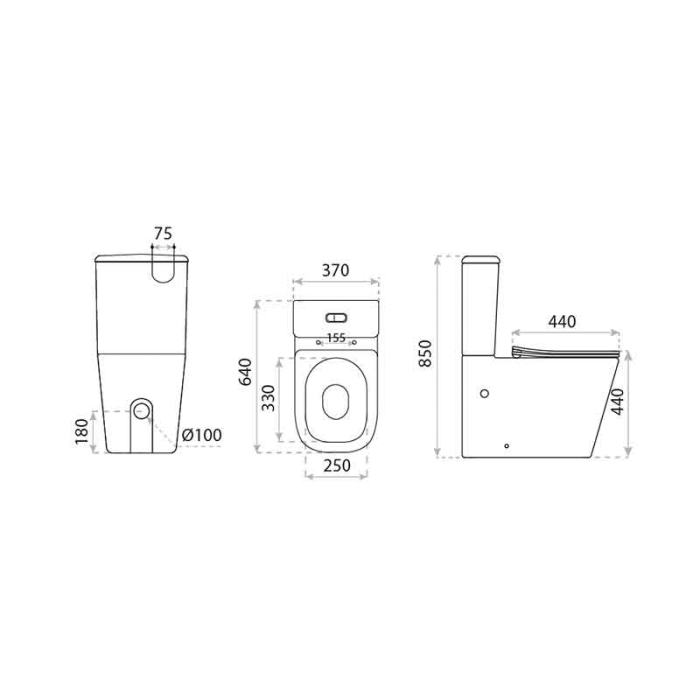 Set WC monobloc Spectrum, Terra Black, Rimless Protect, cu capac și rezervor, 37x64 cm, negru mat [3]