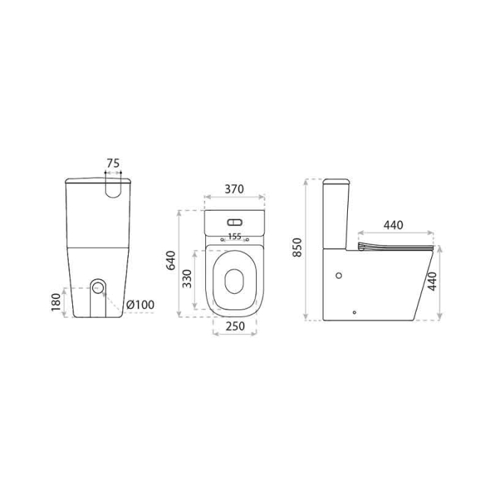 Set WC monobloc, Spectrum, Terra, Rimless Protect, cu capac și rezervor, alb [4]