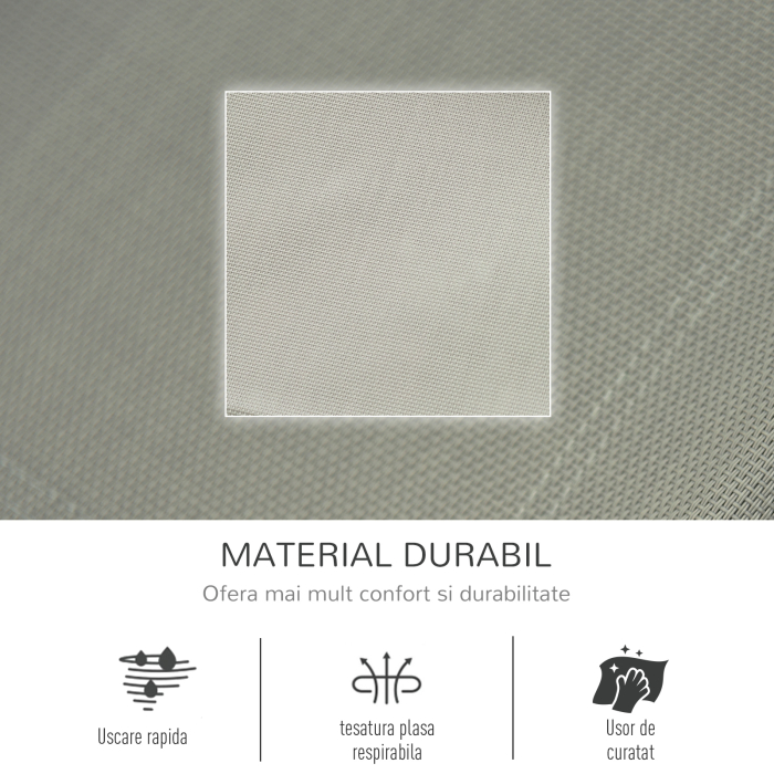  Sezlong Balansoar de Gradina cu buzunar lateral si pernuta, in Metal 62L x 88L x 165Hcm [5]