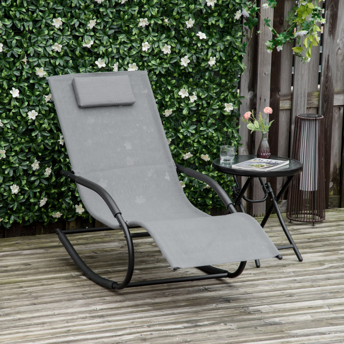  Sezlong Balansoar Zero Gravity Ergonomic, din Metal si Texteline, 62.5x150x84cm [2]