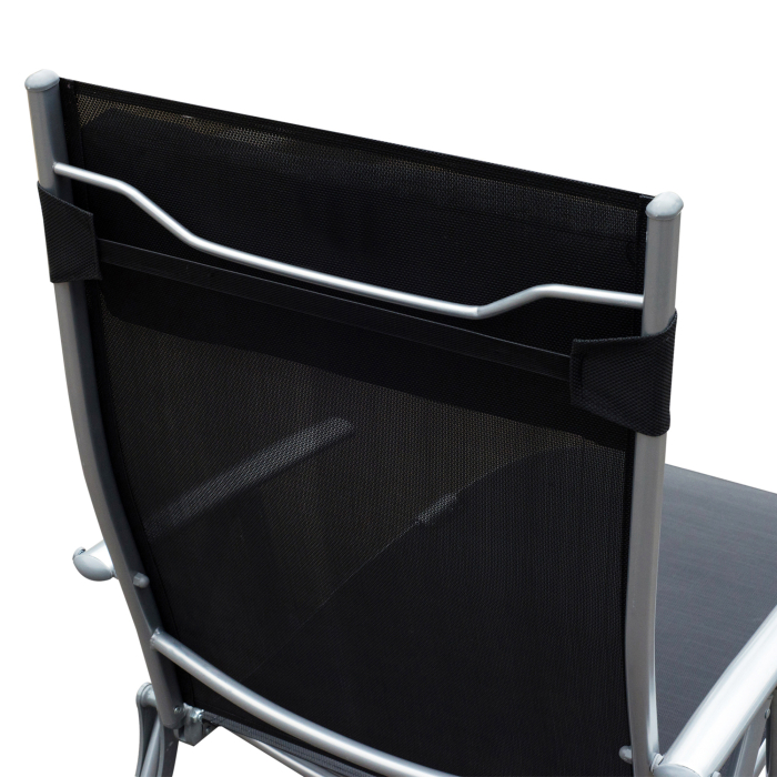  sezlong de Gradina Pliabil cu Perna si Spatar cu 7 Pozitii de inclinare, 137x63.5x100.5 cm, Negru [8]