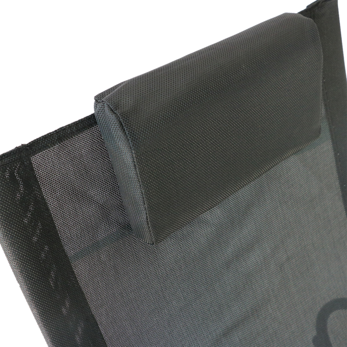  Sezlong Leagan pentru Extern in Otel Invelit in Textilen, Negru [9]