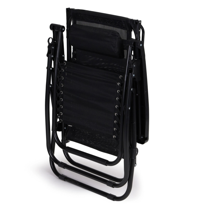 Sezlong pliabil 86x67x120 cm, zero gravity, copertina reglabila, spatar 3 pozitii, cadru otel si material impermeabil, negru [8]
