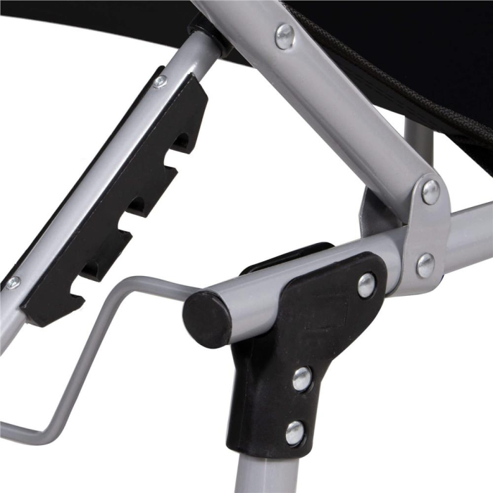 Sezlong pliabil cu parasolar, 188x57x38cm, sarcina 120kg, gri antracit [3]