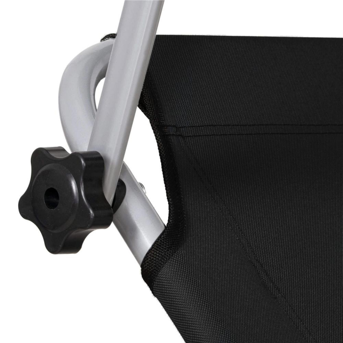 Sezlong pliabil cu parasolar, 188x57x38cm, sarcina 120kg, gri antracit [2]