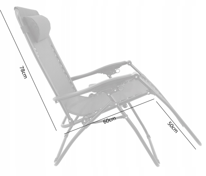 Sezlong pliabil cu parasolar SERSIMO, 85x77x150cm, Negru [6]