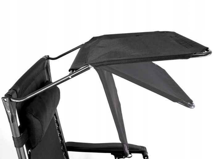 Sezlong pliabil cu parasolar SERSIMO, 85x77x150cm, Negru [11]