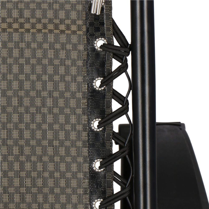 Sezlong pliabil cu parasolar si suport pahare, spatar blocare pozitie, textilene impermeabil, max 130 kg, 77x110x175 cm, maro [20]