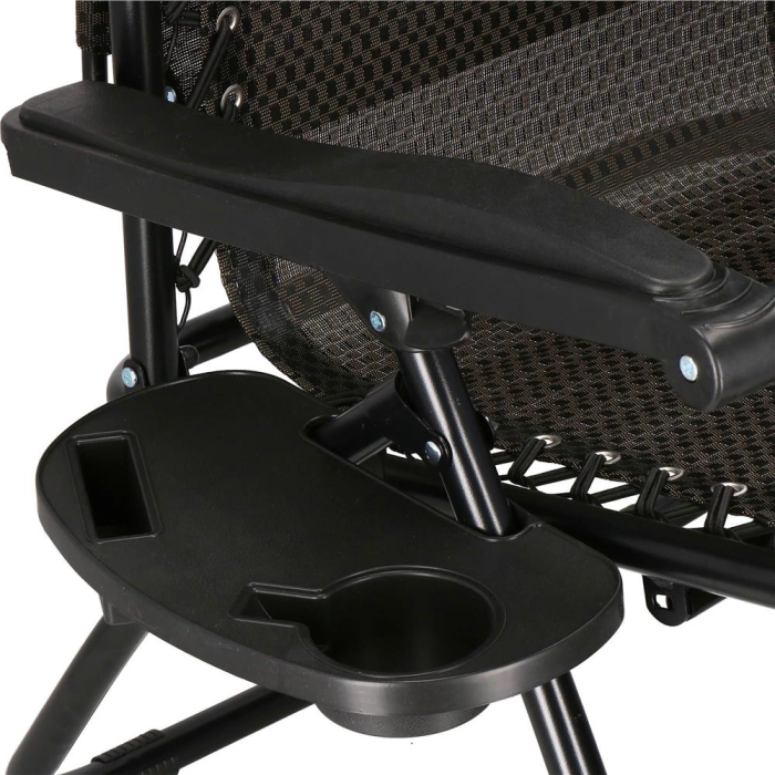 Sezlong pliabil cu parasolar si suport pahare, spatar blocare pozitie, textilene impermeabil, max 130 kg, 77x110x175 cm, maro [3]