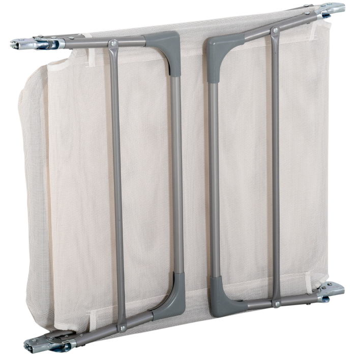  sezlong Pliabil cu Spatar Reglabil in 5 Pozitii si Perna, sezlong de Gradina cu Material Textil Respirabil, pentru Plaja, Piscina, Gradina, 182x56x28 cm, Crem [9]