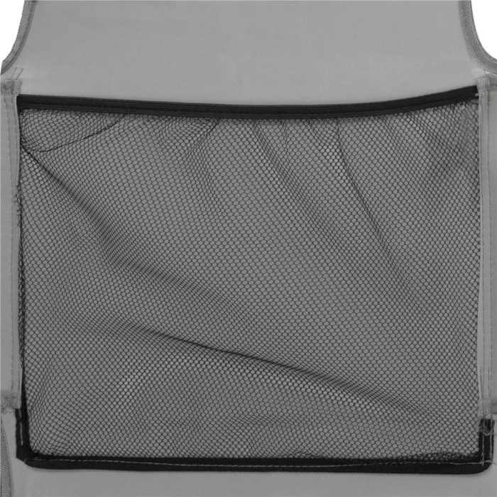 Sezlong pliabil pentru plaja, cu roti, parasolar reglabil si buzunar depozitare, 150x61 cm, 120 kg, gri [12]