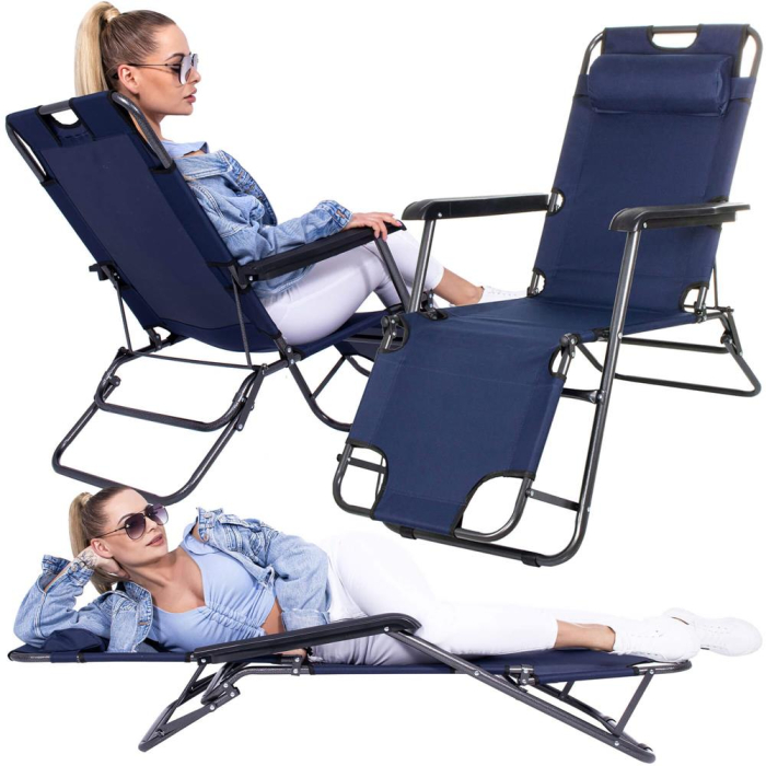 Sezlong pliabil GC12, Relax Zero Gravity, 80x60x153cm, Albastru inchis [11]