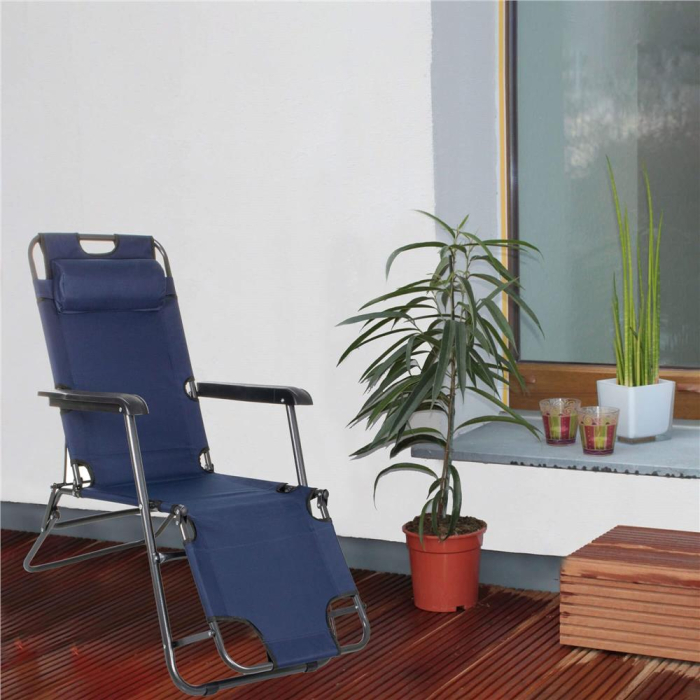 Sezlong pliabil GC12, Relax Zero Gravity, 80x60x153cm, Albastru inchis [20]