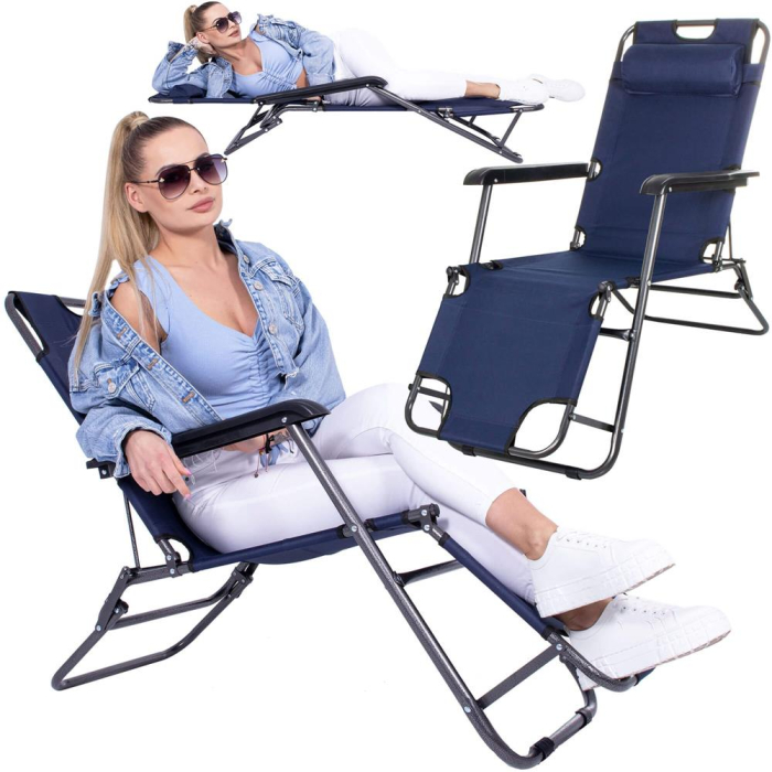 Sezlong pliabil GC12, Relax Zero Gravity, 80x60x153cm, Albastru inchis [10]