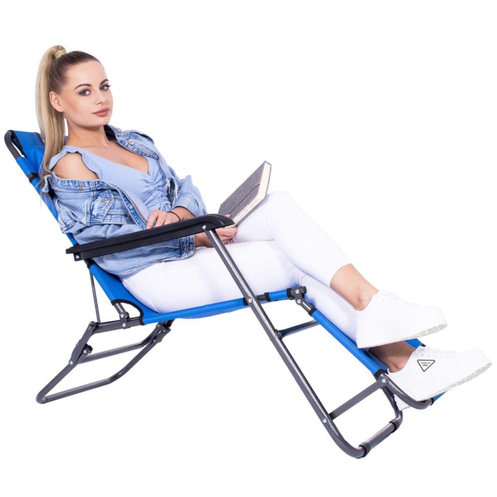 Sezlong pliabil GC4, Relax Zero Gravity, 80x60x153cm, Albastru deschis [10]