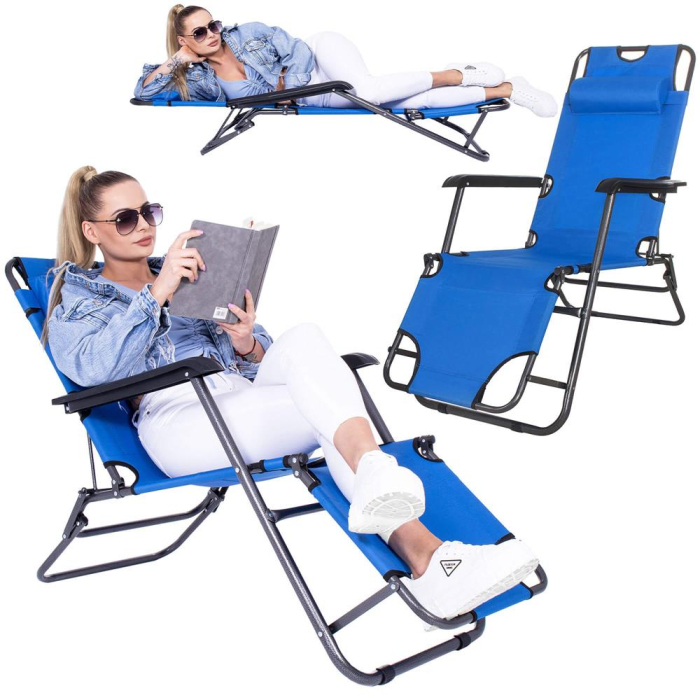 Sezlong pliabil GC4, Relax Zero Gravity, 80x60x153cm, Albastru deschis [2]