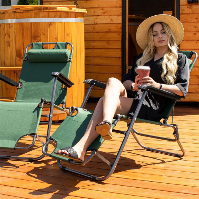 Sezlong pliabil SERSIMO GC5, Relax Zero Gravity, 80x60x153cm, Verde [3]