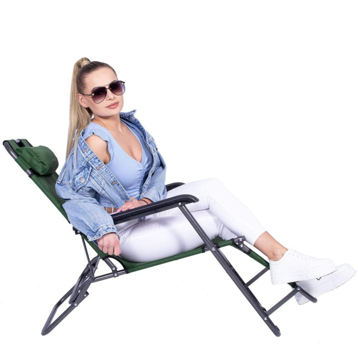 Sezlong pliabil SERSIMO GC5, Relax Zero Gravity, 80x60x153cm, Verde [15]