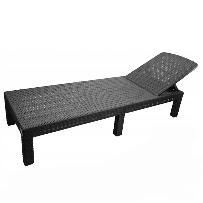 Sezlong pliabil tip valiza, spatar reglabil 3 pozitii, structura usoara compacta, 186x60x30 cm pliat 79x60x16 cm, gri [2]