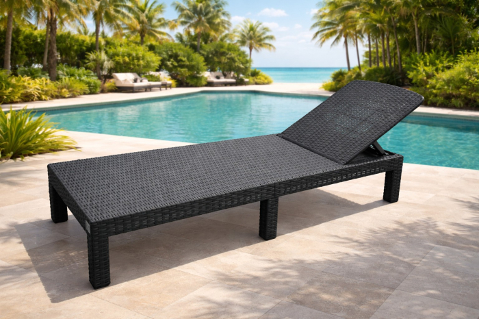 Sezlong pliabil tip valiza, spatar reglabil 3 pozitii, structura usoara compacta, 186x60x30 cm pliat 79x60x16 cm, gri [3]