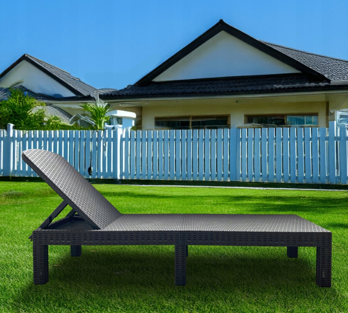 Sezlong pliabil tip valiza, spatar reglabil 3 pozitii, structura usoara compacta, 186x60x30 cm pliat 79x60x16 cm, gri [6]