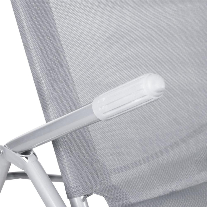 Sezlong pliabil Zero Gravity cu sezut din textilene, capacitate 120 kg, 60x185x96 cm, gri deschis [4]
