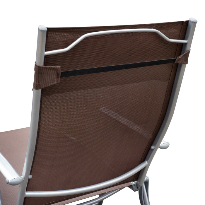  Sezlong Relax Rabatabil Pliabil Schelet in Metal 137x63.5x100.5cm Maro [9]
