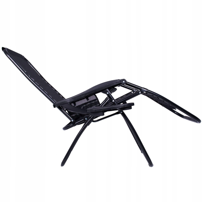 Sezlong scaun pliant plaja sau gradina, Siesta, gravitatie zero, cu tetiera, 175x67x110 cm, negru [15]