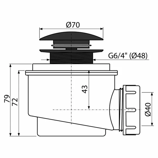 Sifon cadita click clack Alca A465BLACK-50 [2]