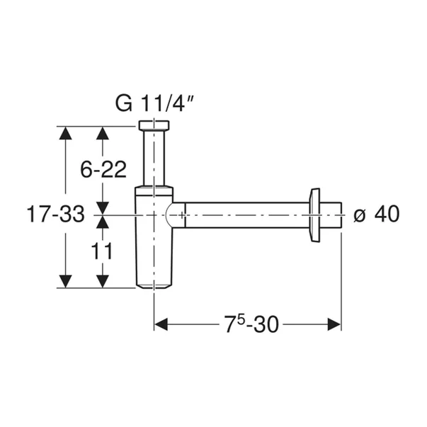 Sifon estetic pentru lavoar Geberit crom lucios ø40 mm [2]