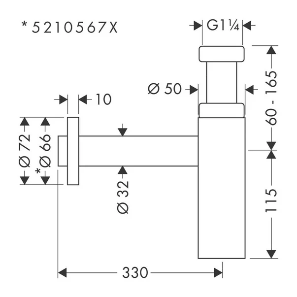 Sifon estetic pentru lavoar Hansgrohe Flowstar S auriu lucios [2]