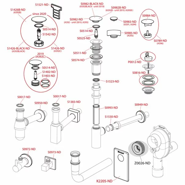 Sifon lavoar rotund Alca A400 DN32 metalic [3]