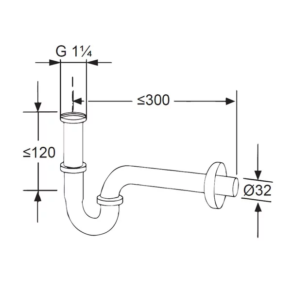 Sifon lavoar tubular Kludi teava reglabila crom lucios [2]