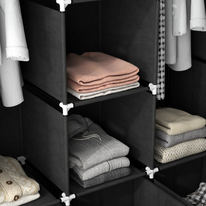  sifonier Pliabil Textil - Cu Rafturi & Sertare, Ideal pentru Spatii Mici [8]