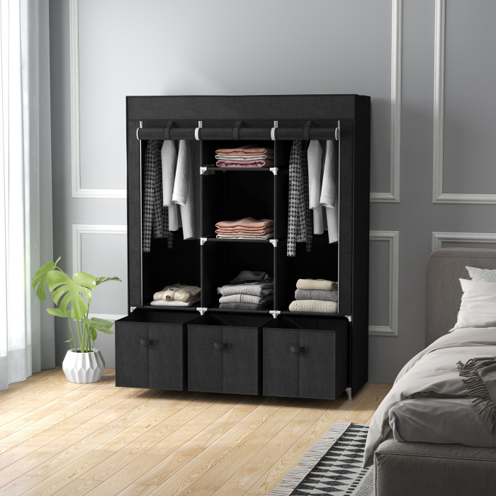  sifonier Pliabil Textil - Cu Rafturi & Sertare, Ideal pentru Spatii Mici [7]